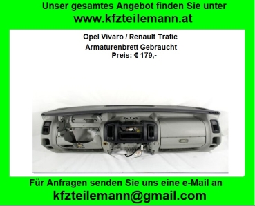 Armaturenbrett Opel Vivaro / Renault Trafic -Bj.2014